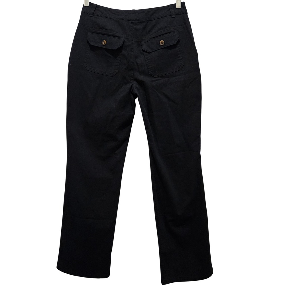Crazy Horse Pants Women 6 Navy Straight Leg Stretch High Rise Trouser Pocket NWT